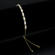 3W1662 - Gold Brass Bracelet with AAA Grade CZ in Clear-0