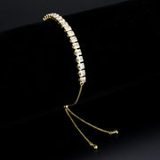 3W1668 - Gold Brass Bracelet with AAA Grade CZ in Clear-0