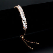 3W1678 - Rose Gold Brass Bracelet with AAA Grade CZ in Clear-0
