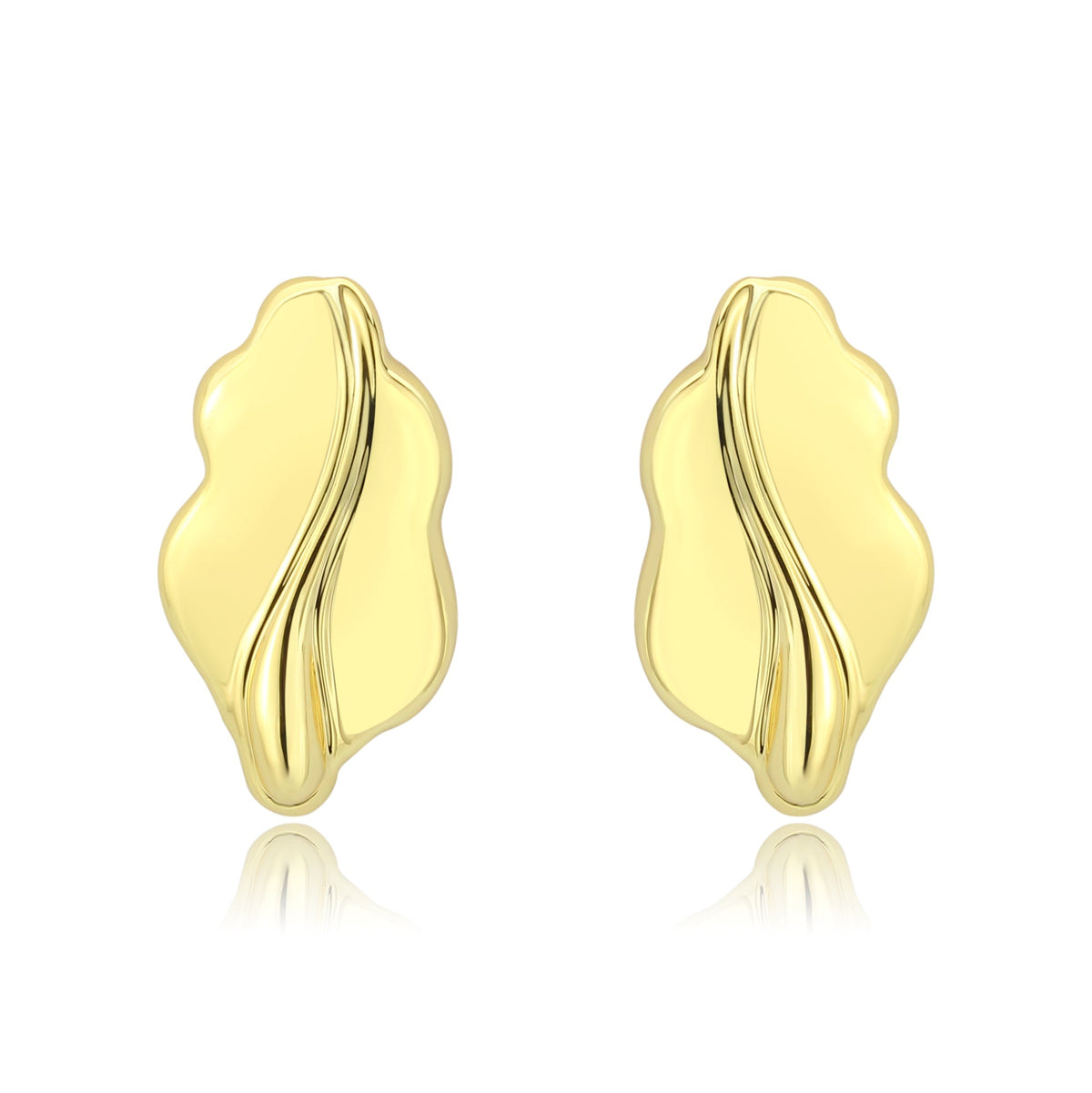 3W1733G - Flash Gold Brass Earring with NoStone in No Stone-0