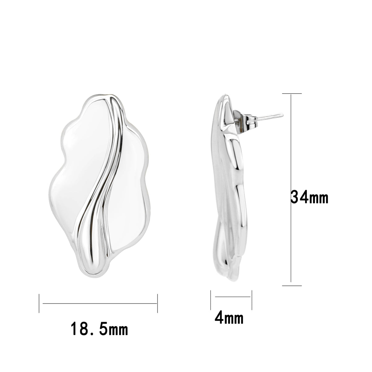 3W1733 - Imitation Rhodium Brass Earring with NoStone in No Stone-2