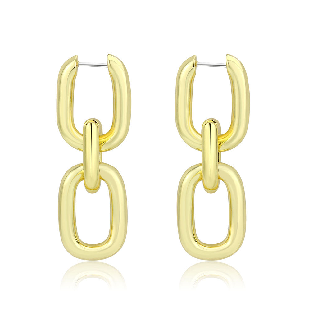 3W1736G - Flash Gold Brass Earring with NoStone in No Stone-0