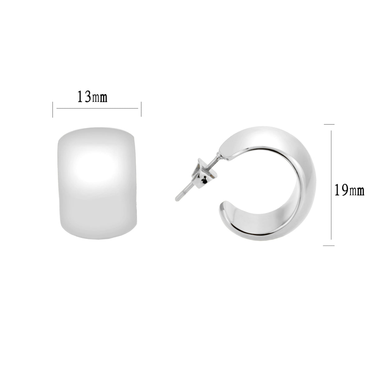 3W1740 - Imitation Rhodium Brass Earring with NoStone in No Stone-2
