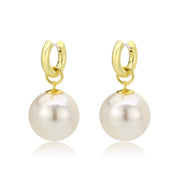 3W1741G - Flash Gold Brass Earring with Synthetic in White-0