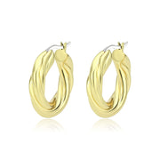 3W1743G - Flash Gold Brass Earring with NoStone in No Stone-0