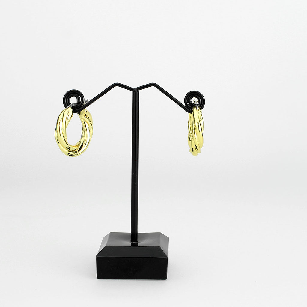 3W1743G - Flash Gold Brass Earring with NoStone in No Stone-2
