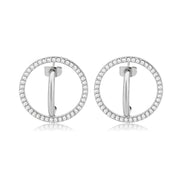 3W1744 - Imitation Rhodium Brass Earring with AAA Grade CZ in Clear-0