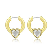 3W1747G - Flash Gold Brass Earring with Top Grade Crystal in Clear-0