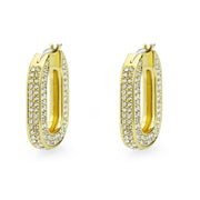 3W1748G - Flash Gold Brass Earring with Top Grade Crystal in Clear-0