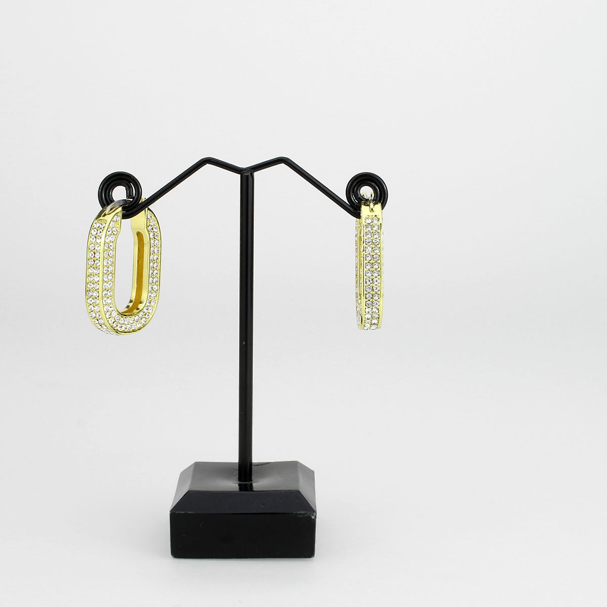 3W1748G - Flash Gold Brass Earring with Top Grade Crystal in Clear-2