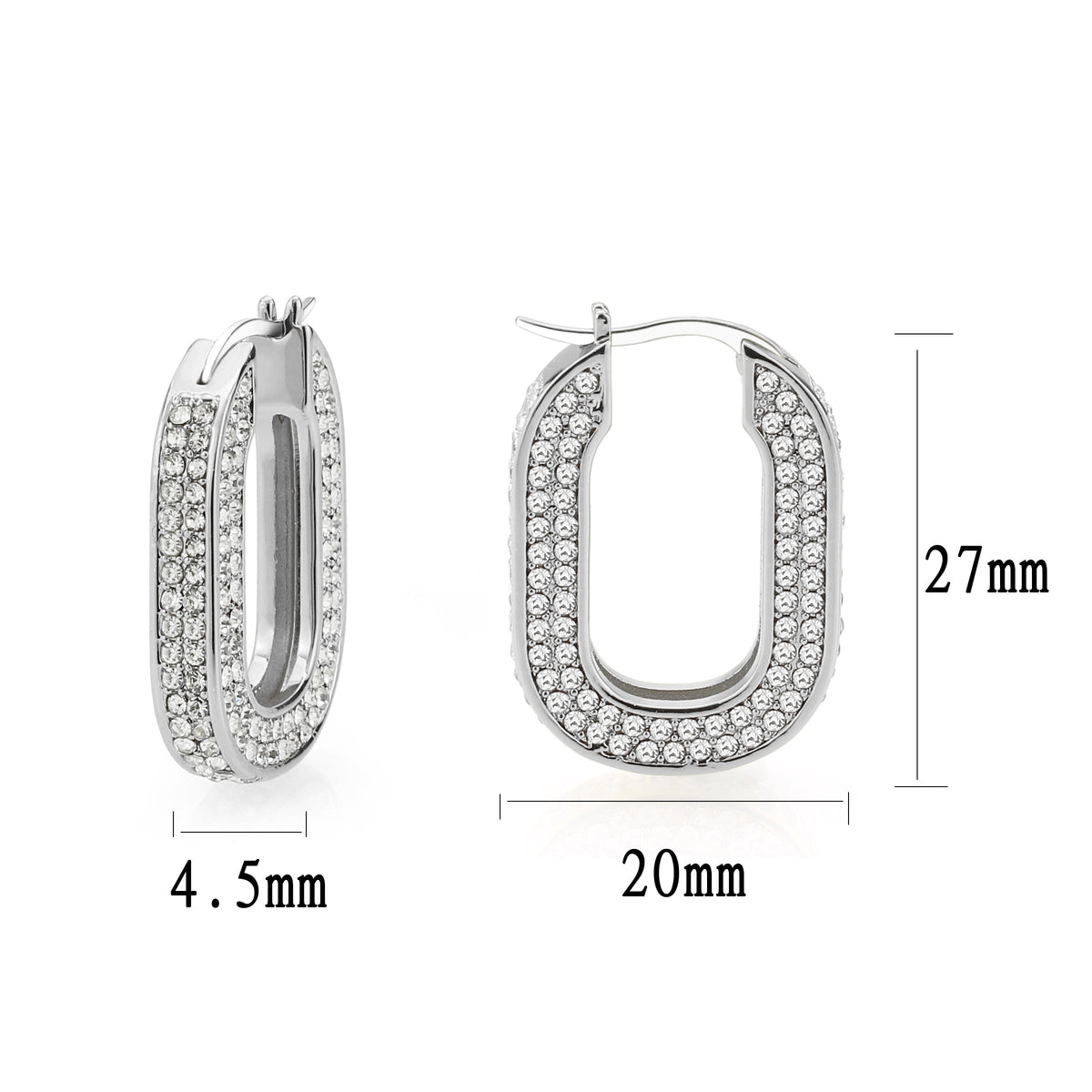 3W1748 - Imitation Rhodium Brass Earring with Top Grade Crystal in Clear-1