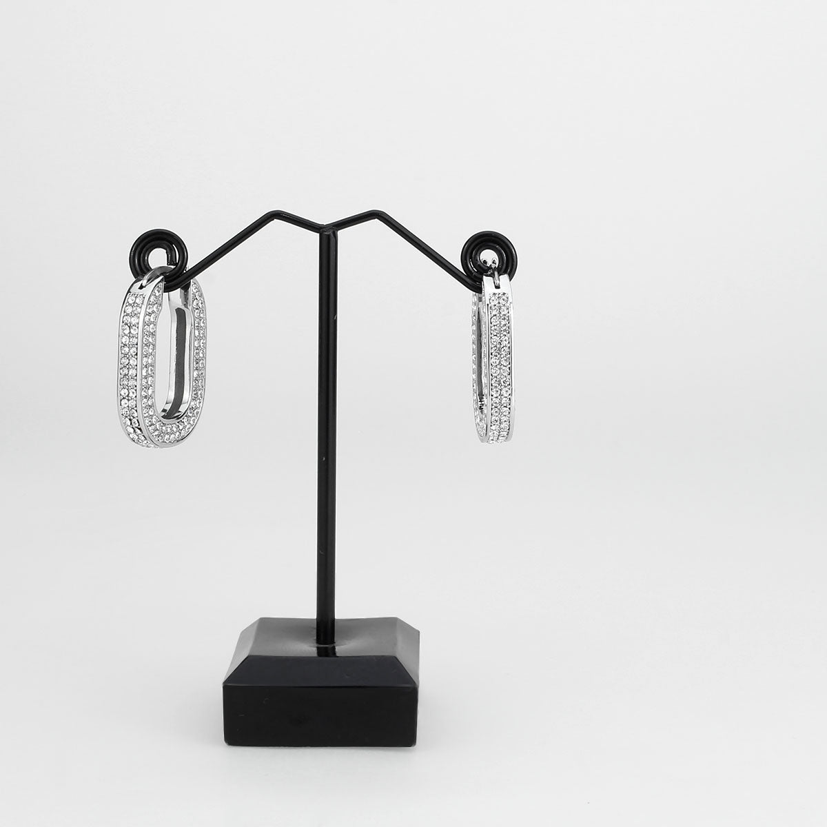 3W1748 - Imitation Rhodium Brass Earring with Top Grade Crystal in Clear-2