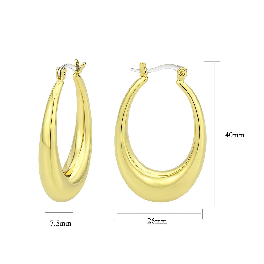 3W1749G - Flash Gold Brass Earring with NoStone in No Stone-1