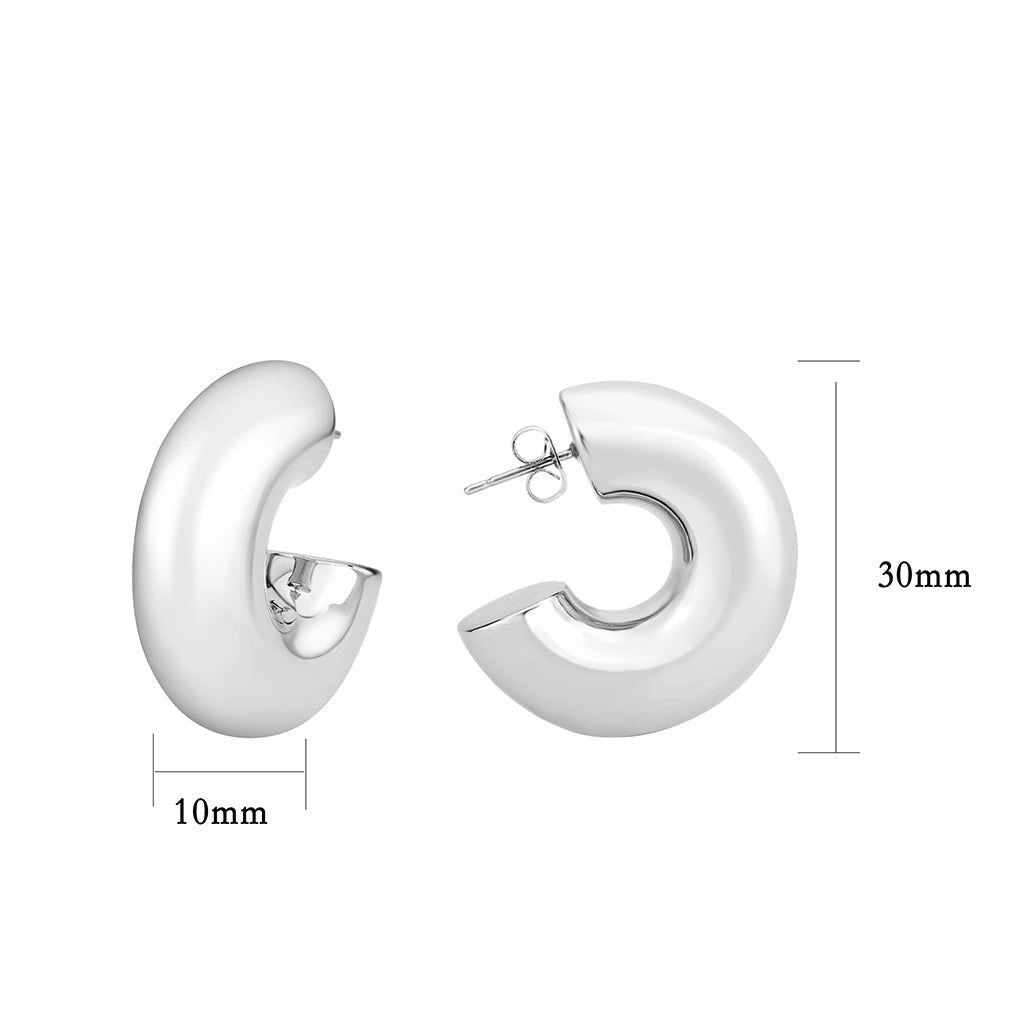 3W1751 - Imitation Rhodium Brass Earring with NoStone in No Stone-1