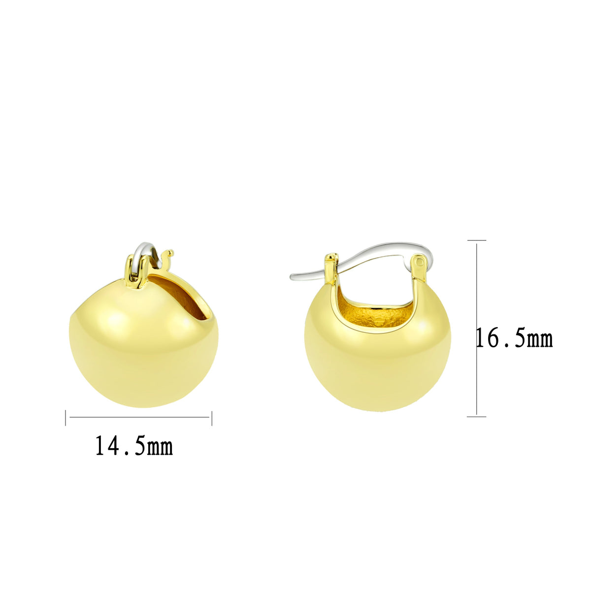 3W1753G - Flash Gold Brass Earring with NoStone in No Stone-1