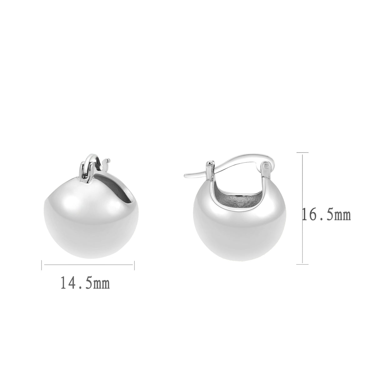 3W1753 - Imitation Rhodium Brass Earring with NoStone in No Stone-1