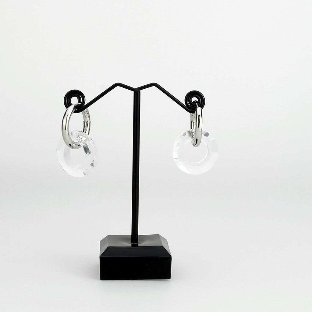 3W1754 - Imitation Rhodium Brass Earring with Synthetic in Clear-1