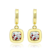 3W1756G - Flash Gold Brass Earring with AAA Grade CZ in MultiColor-0