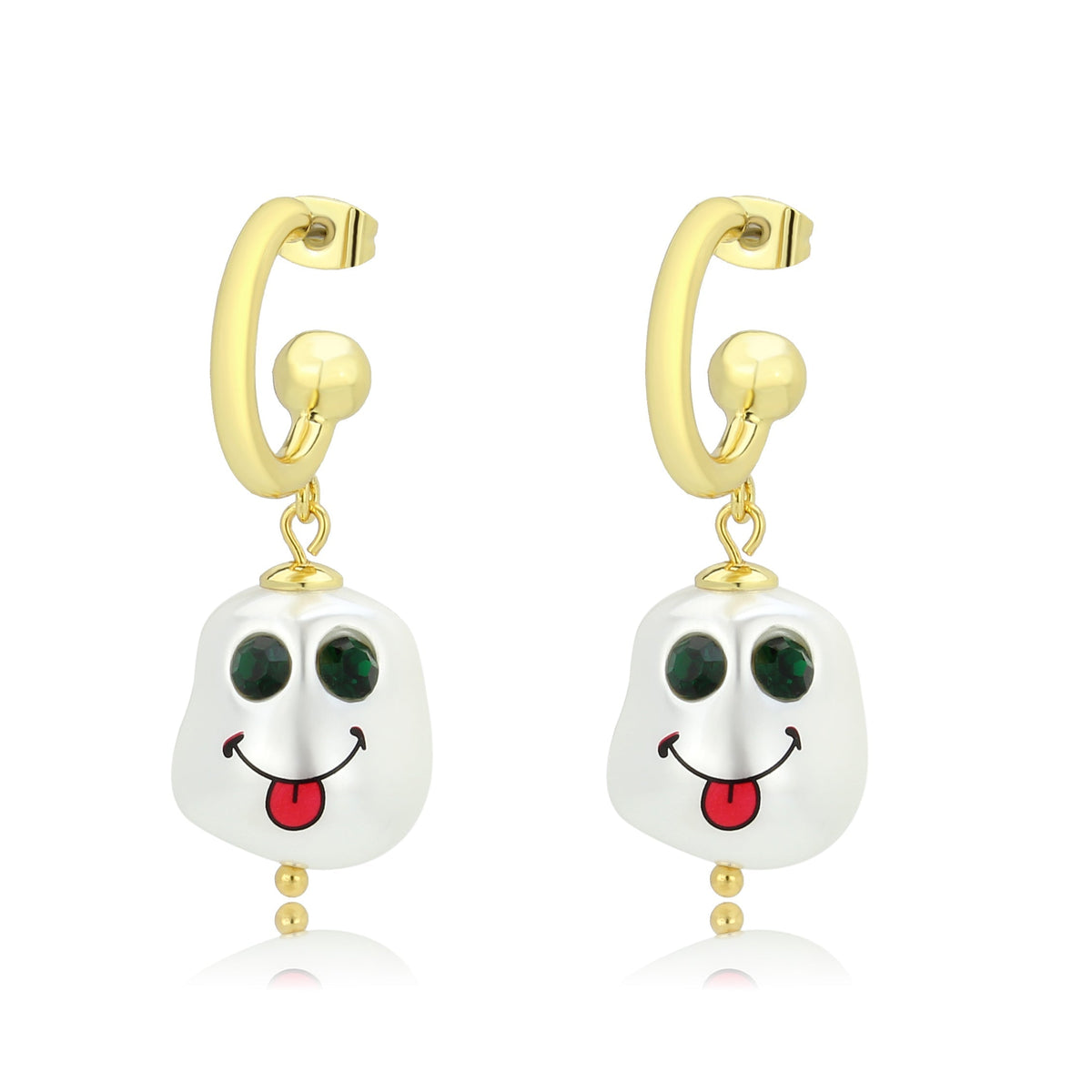 3W1757G - Flash Gold Brass Earring with Synthetic in MultiColor-2