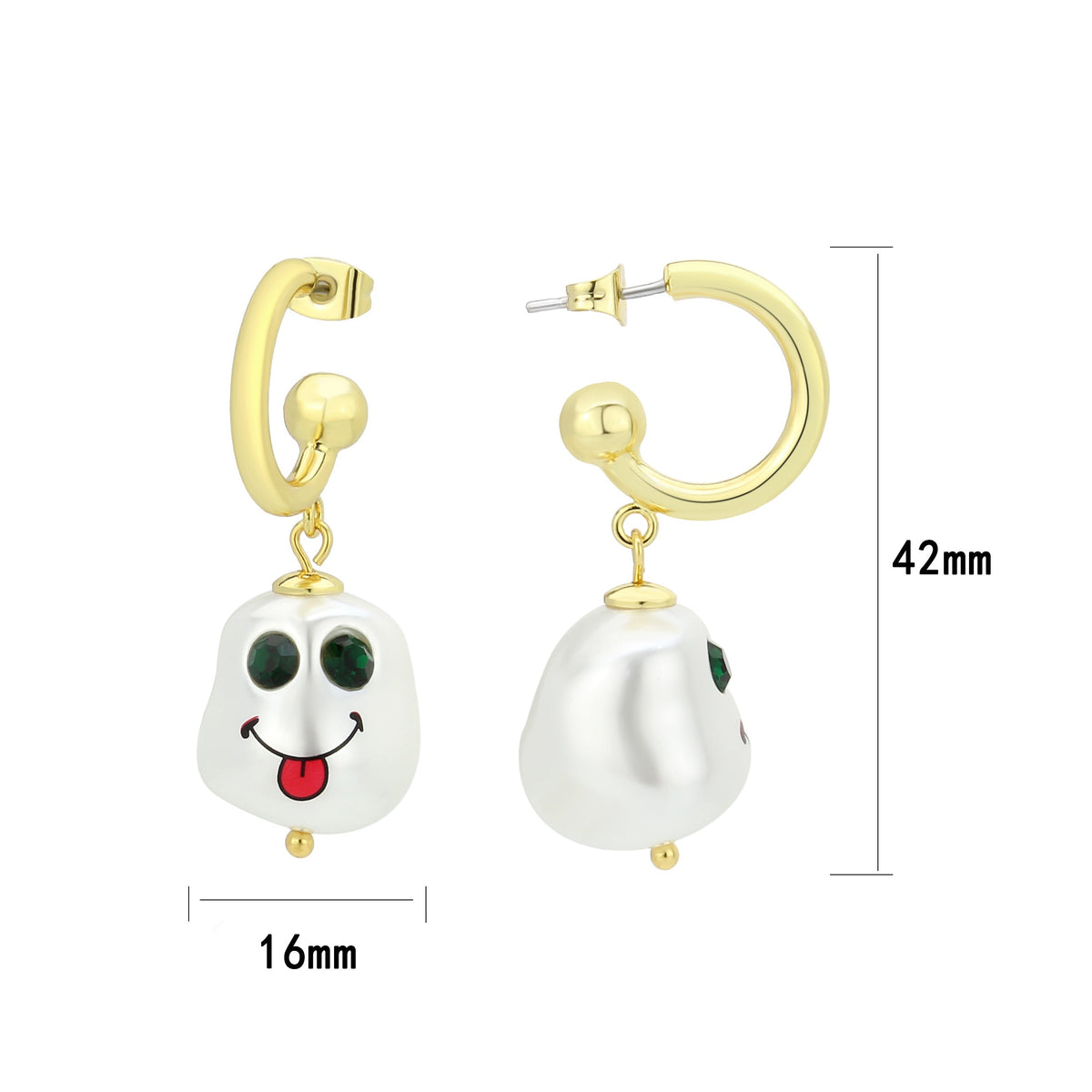 3W1757G - Flash Gold Brass Earring with Synthetic in MultiColor-0