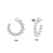 3W1758 - Imitation Rhodium Brass Earring with AAA Grade CZ in Clear-0