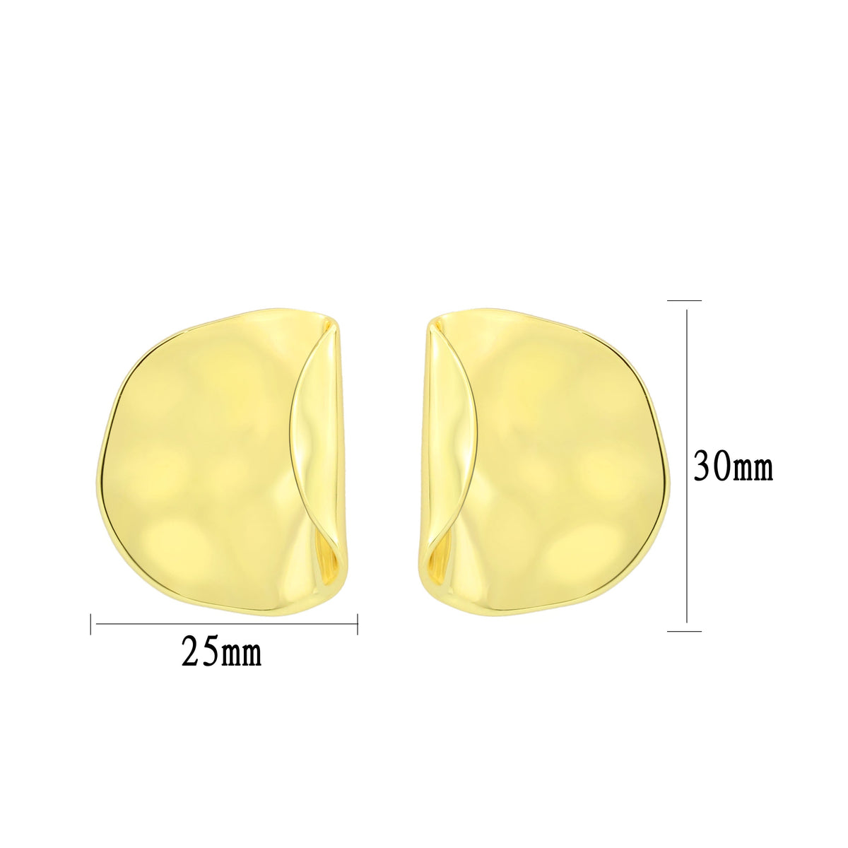 3W1760G - Flash Gold Brass Earring with NoStone in No Stone-0