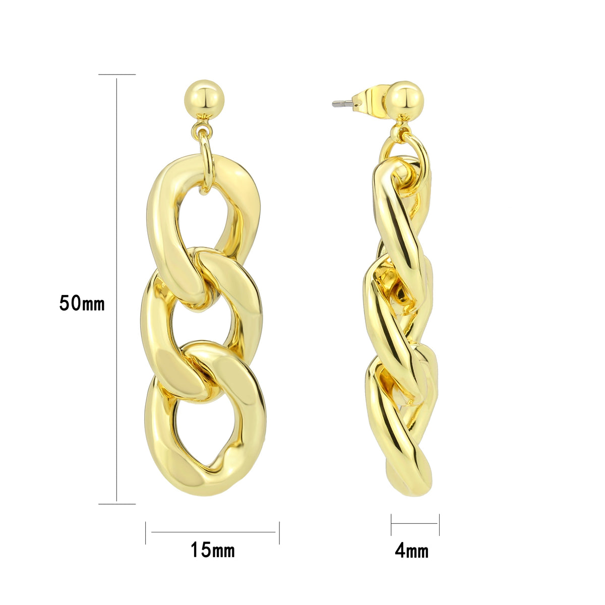 3W1762G - Flash Gold Brass Earring with NoStone in No Stone-2