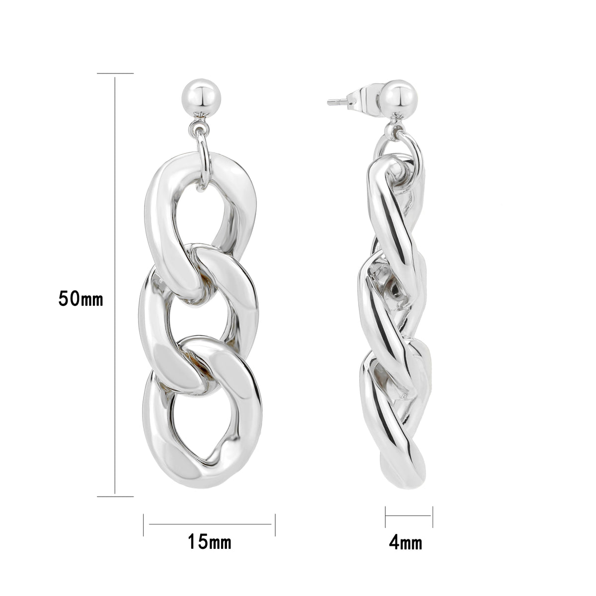 3W1762 - Imitation Rhodium Brass Earring with NoStone in No Stone-2
