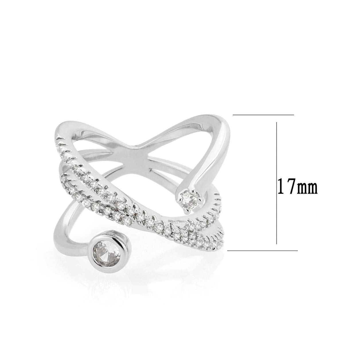 3W1766 - Imitation Rhodium Brass Ring with AAA Grade CZ in Clear-0