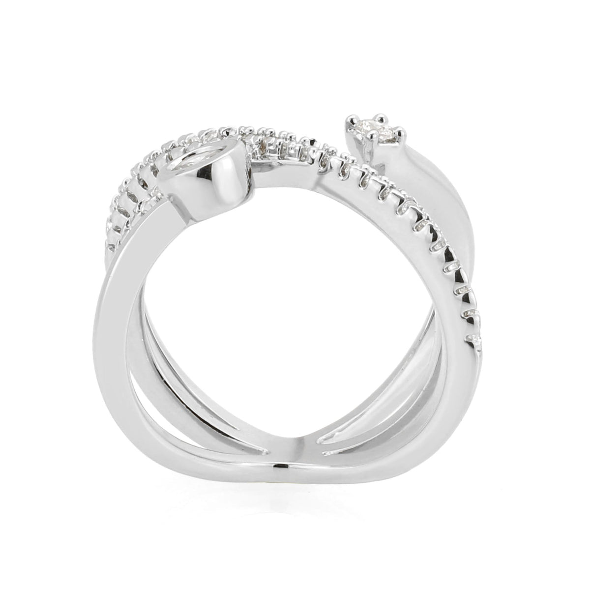 3W1766 - Imitation Rhodium Brass Ring with AAA Grade CZ in Clear-1