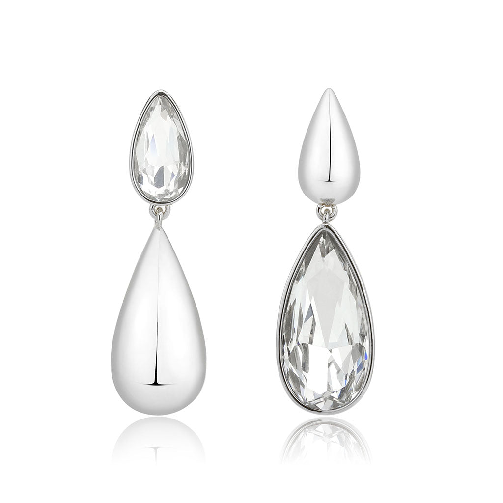3W1767 - Imitation Rhodium Brass Earring with Top Grade Crystal in Clear-2