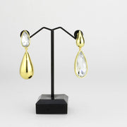 3W1767G - Flash Gold Brass Earring with Top Grade Crystal in Clear-0
