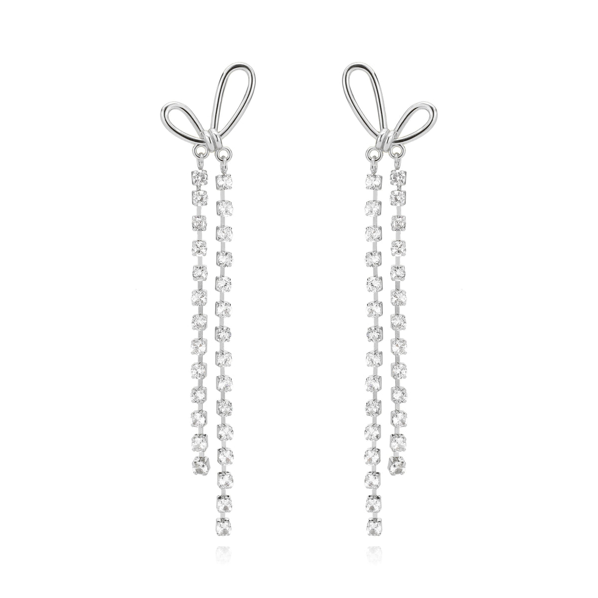 3W1768 - Imitation Rhodium Brass Earring with Top Grade Crystal in Clear-2