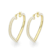 3W1782 - Flash Gold Brass Earring with Synthetic in White-0