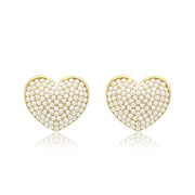3W1787 - Flash Gold Brass Earring with Synthetic in White-0