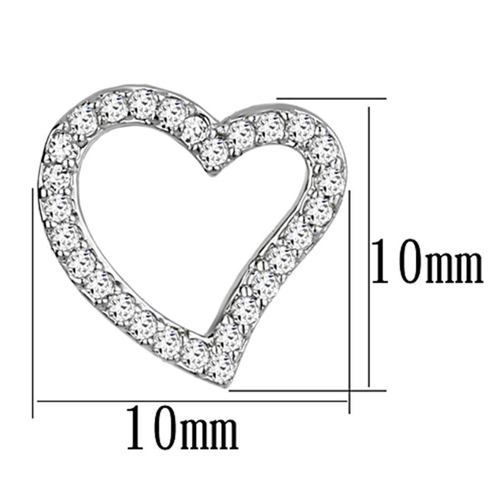 3W346 - Rhodium Brass Earrings with AAA Grade CZ  in Clear-1