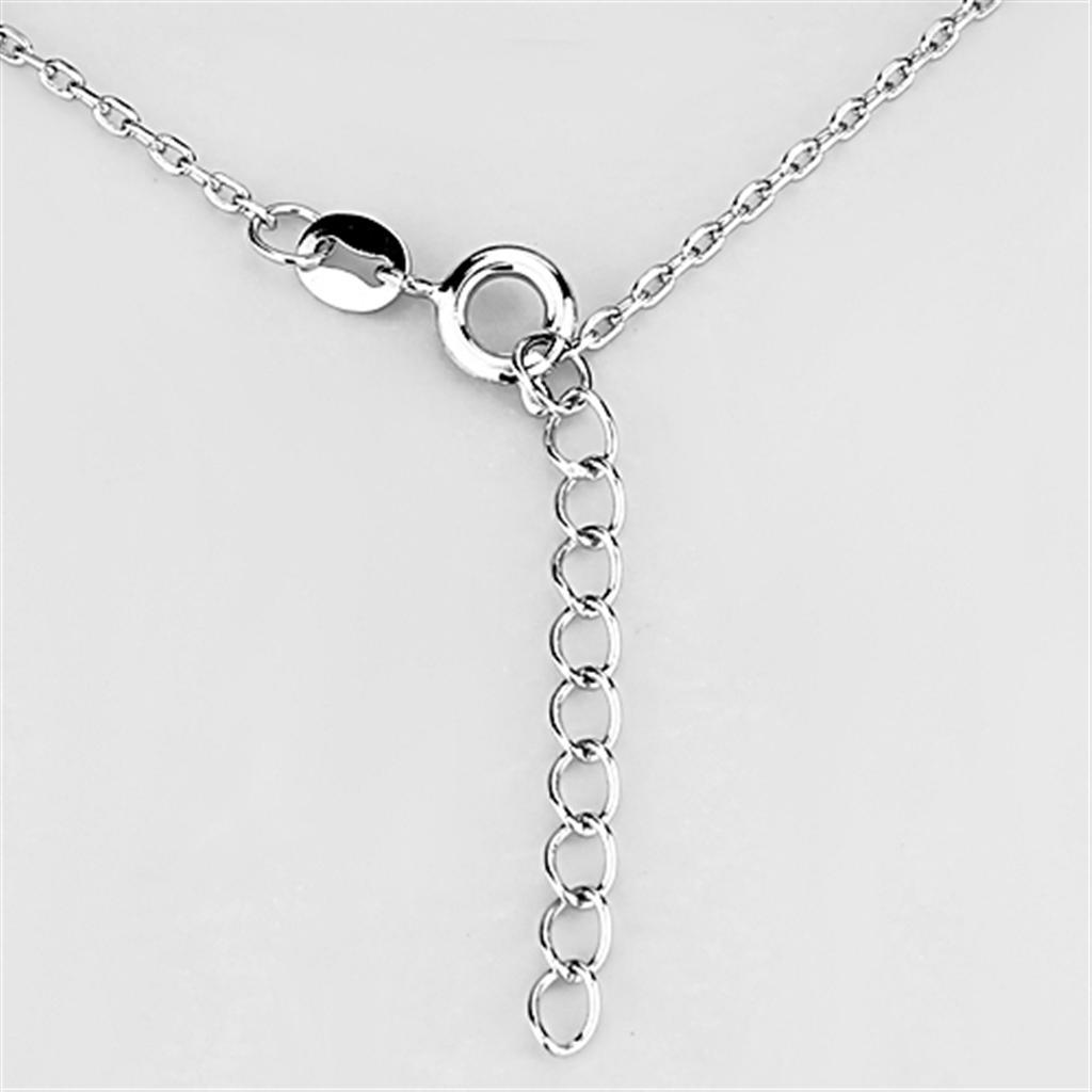 3W439 - Rhodium Brass Necklace with AAA Grade CZ  in Montana-2