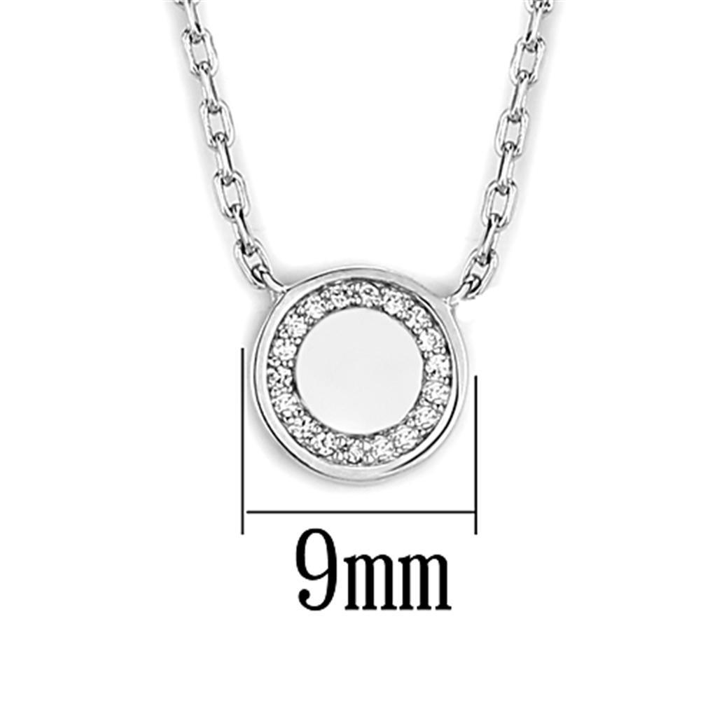 3W447 - Rhodium Brass Necklace with AAA Grade CZ  in Clear-1