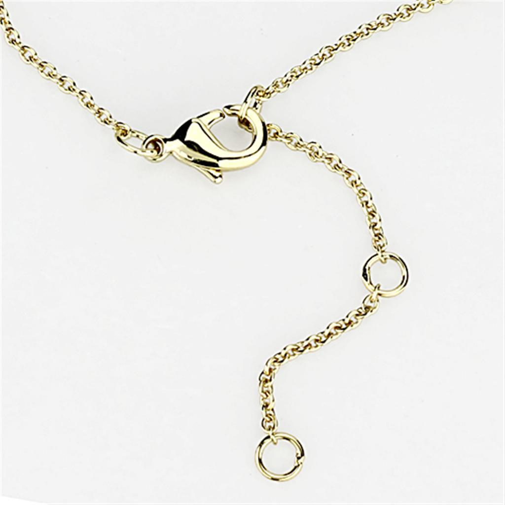 3W459 - Gold+Rhodium Brass Necklace with AAA Grade CZ  in Clear-2