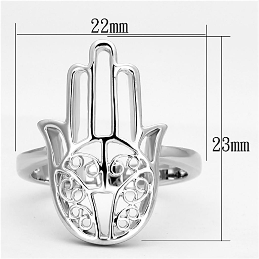 3W486 - Rhodium Brass Ring with No Stone-1