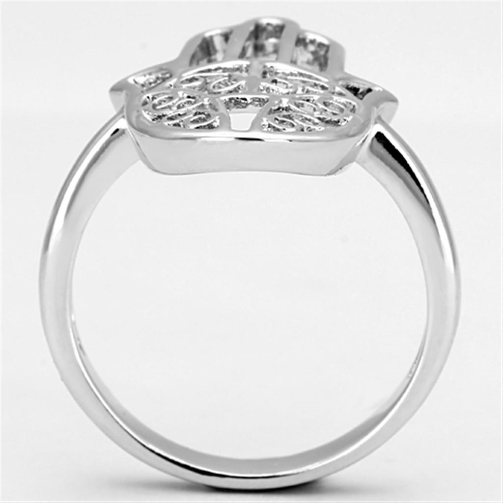 3W486 - Rhodium Brass Ring with No Stone-2