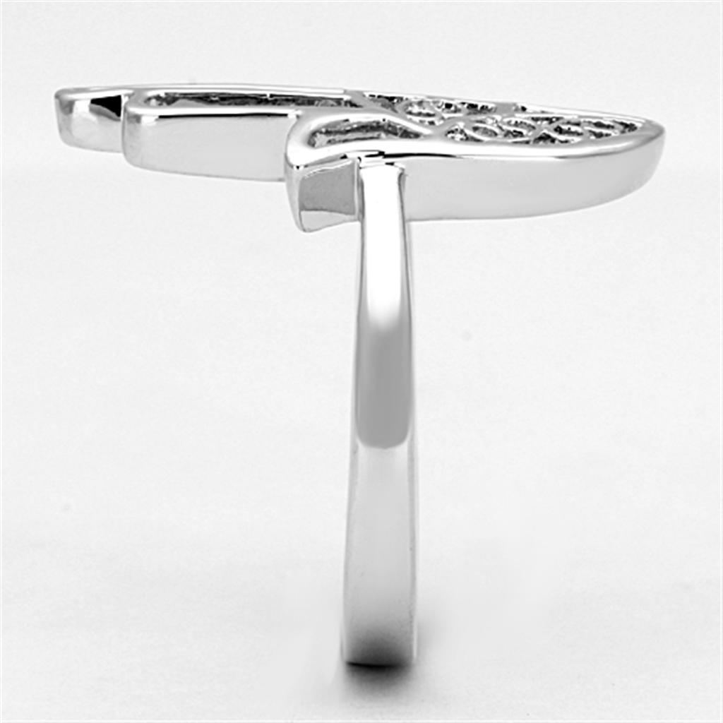 3W486 - Rhodium Brass Ring with No Stone-3