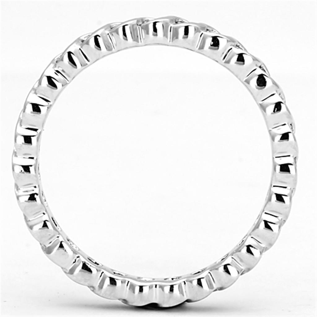 3W489 - Rhodium Brass Ring with AAA Grade CZ  in Clear-2