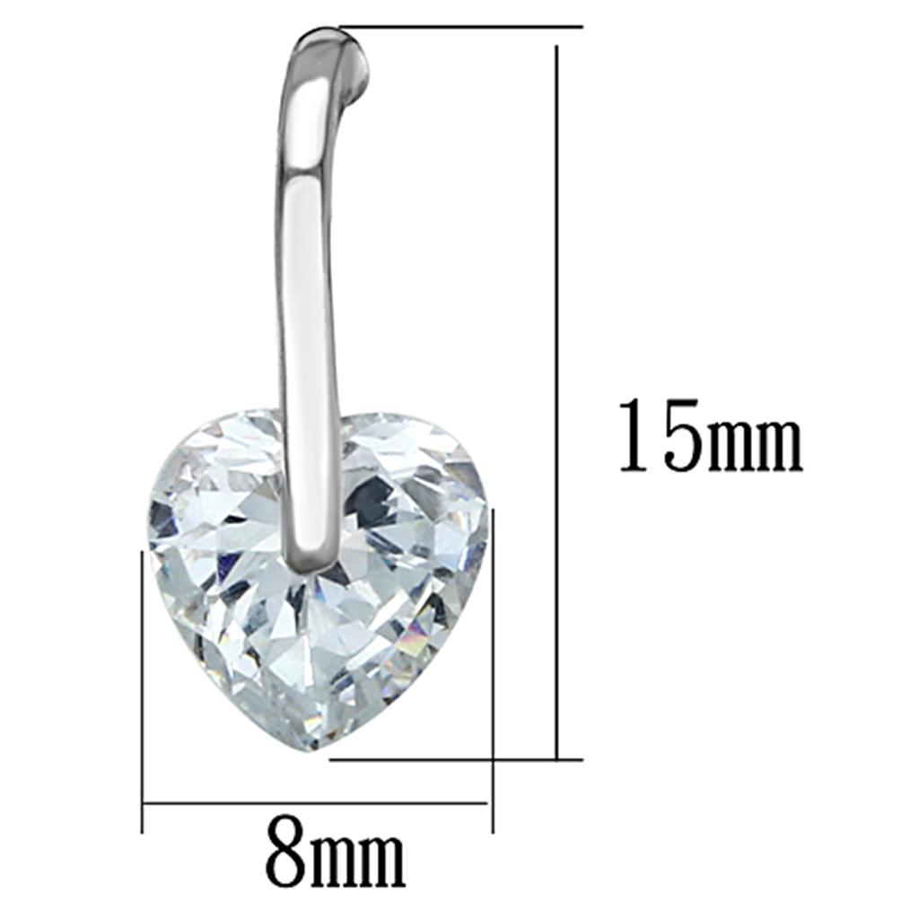 3W612 - Rhodium Brass Earrings with AAA Grade CZ  in Clear-1