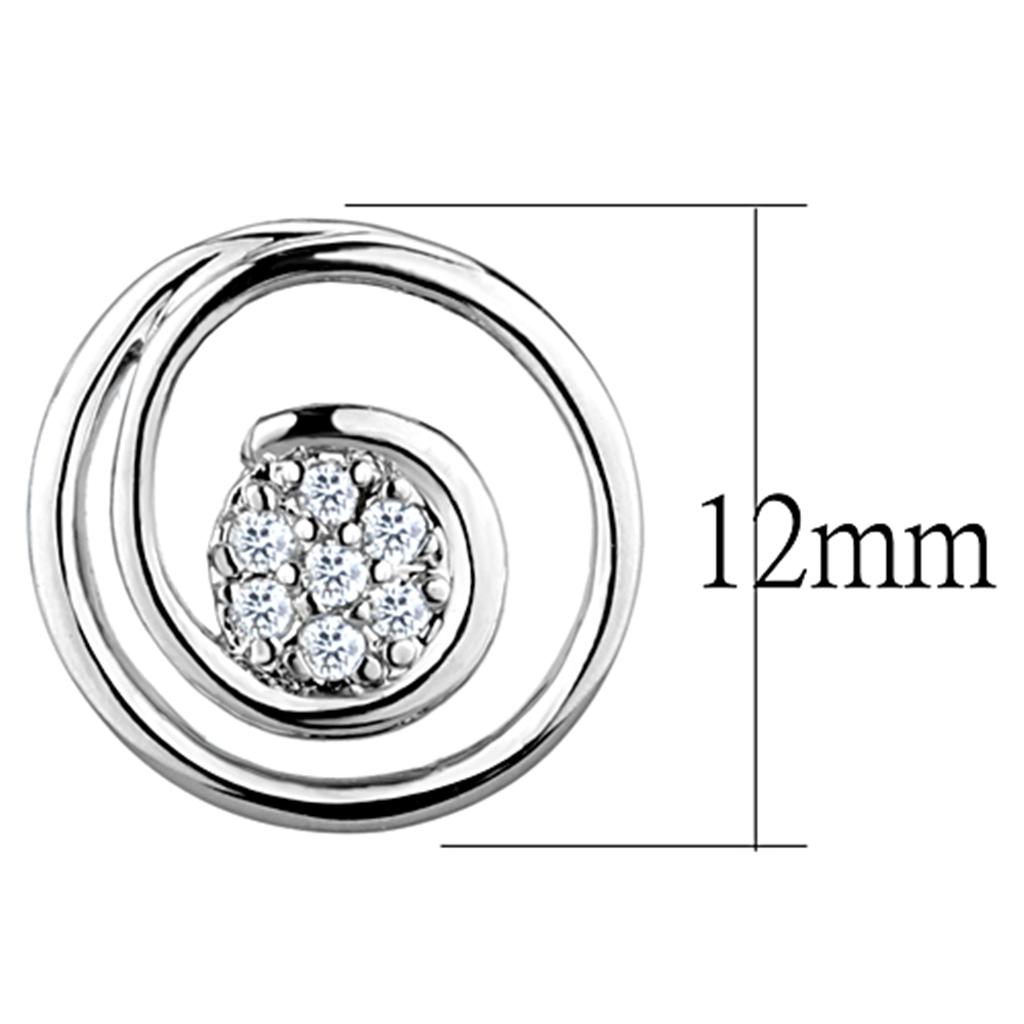 3W638 - Rhodium Brass Earrings with AAA Grade CZ  in Clear-1