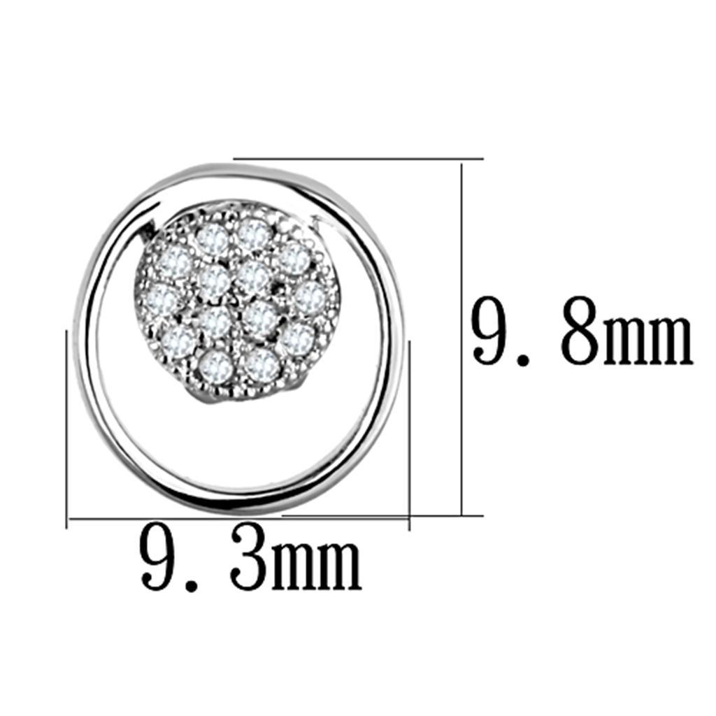 3W669 - Rhodium Brass Earrings with AAA Grade CZ  in Clear-1