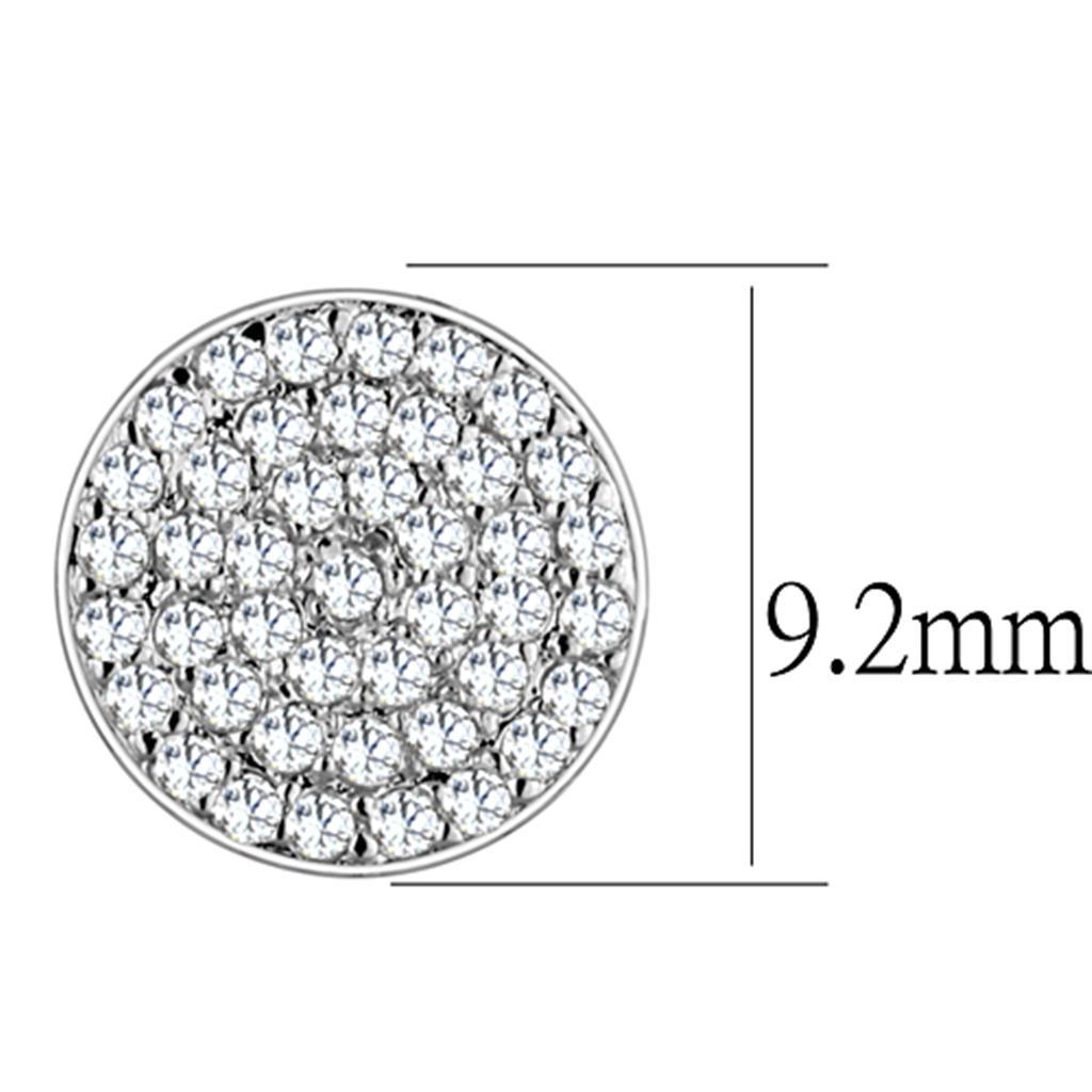 3W693 - Rhodium Brass Earrings with AAA Grade CZ  in Clear-1