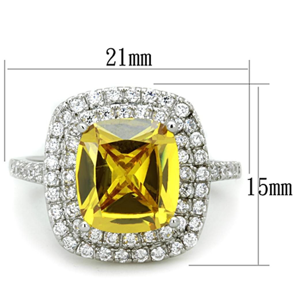 3W760 - Rhodium Brass Ring with AAA Grade CZ  in Topaz-1