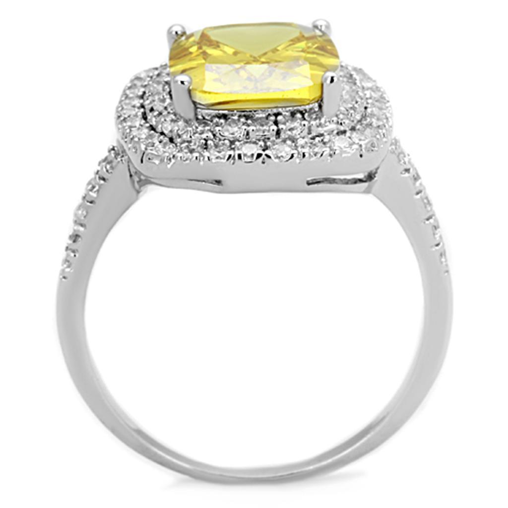 3W760 - Rhodium Brass Ring with AAA Grade CZ  in Topaz-2