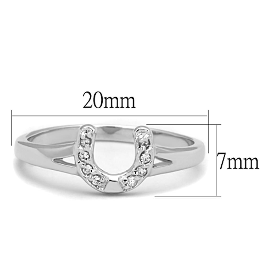 3W762 - Rhodium Brass Ring with AAA Grade CZ  in Clear-1